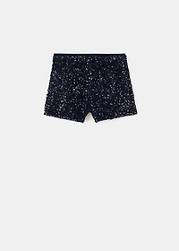 Velvet shorts with sequins