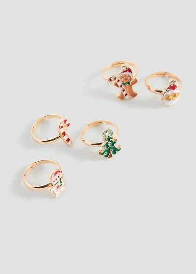 Pack of 5 Christmas rings