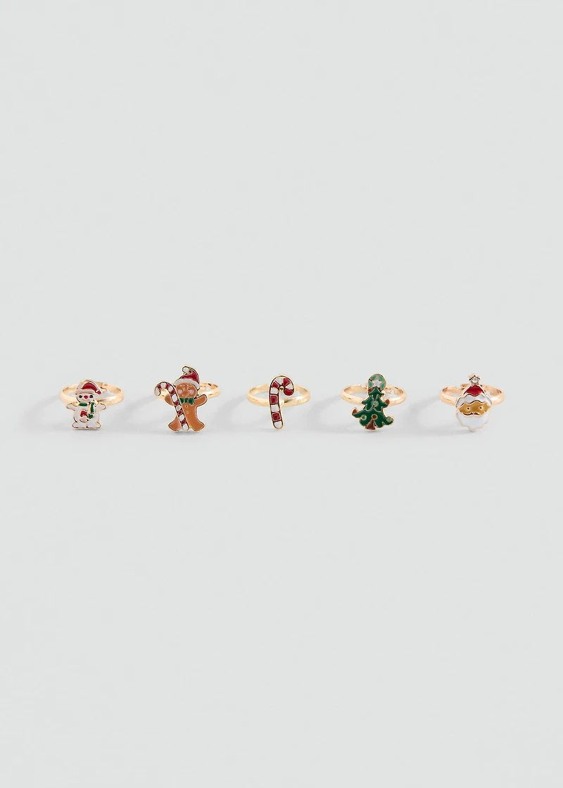 Pack of 5 Christmas rings