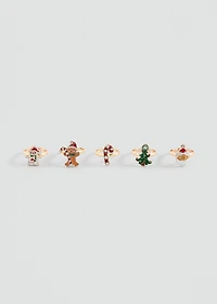 Pack of 5 Christmas rings