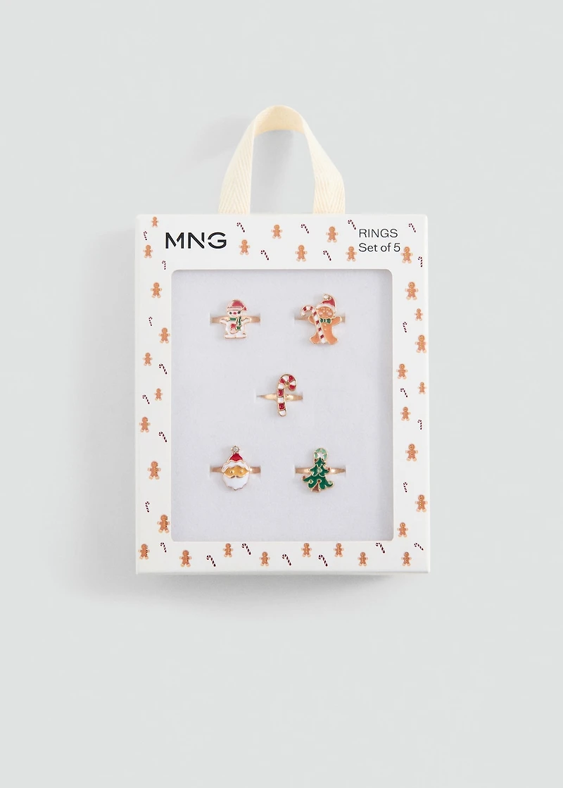 Pack of 5 Christmas rings