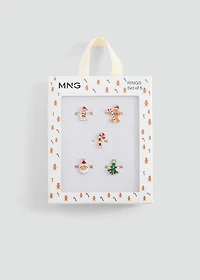 Pack of 5 Christmas rings