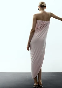 Draped asymmetrical bandeau dress