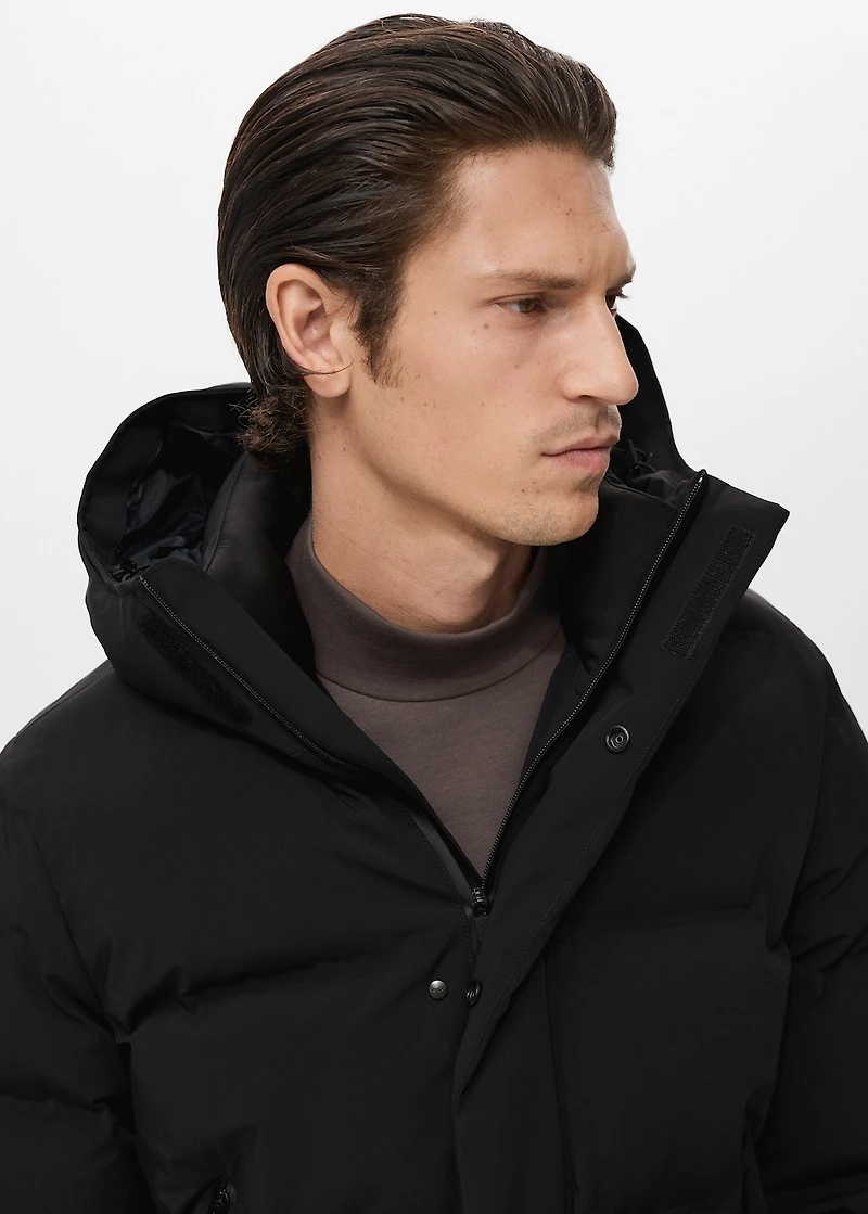 Long waterproof woven anorak with Thermolite® filling
