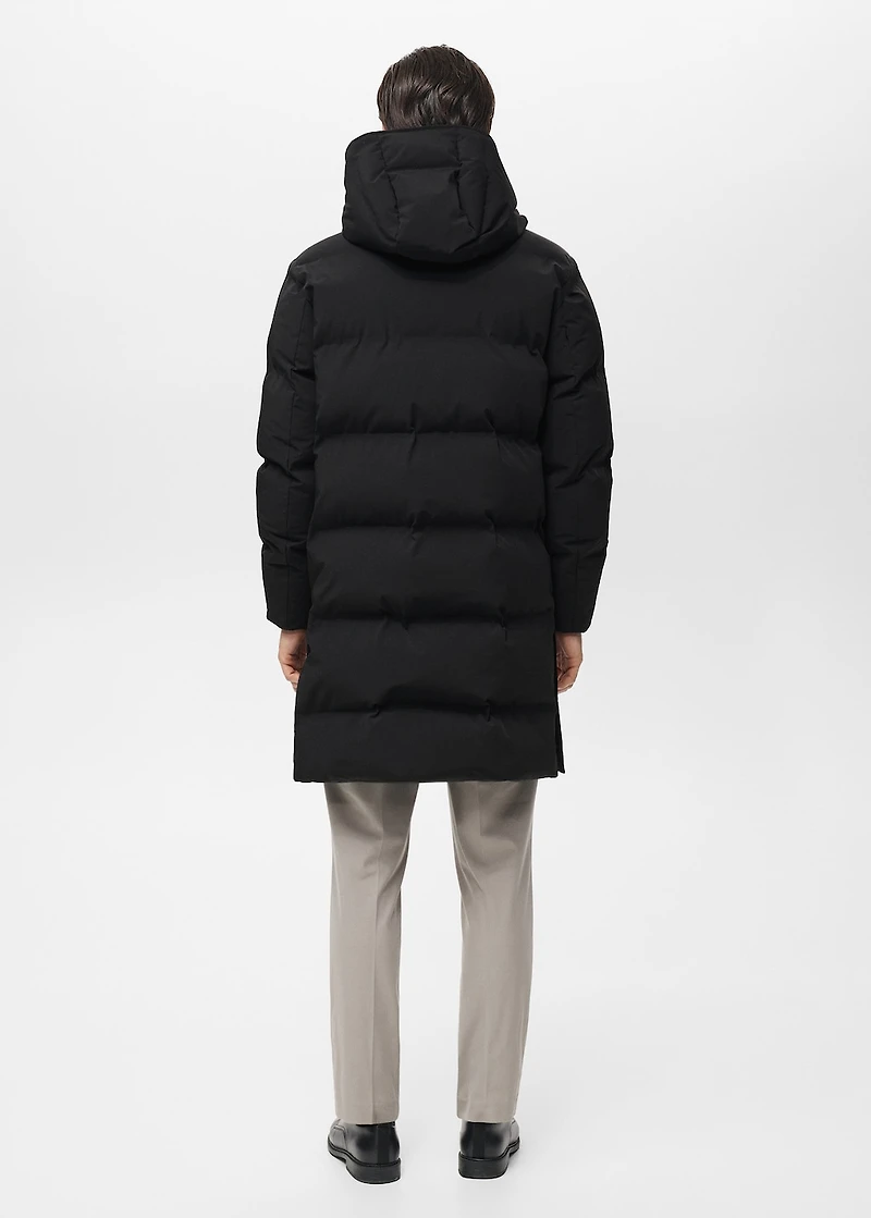 Long waterproof woven anorak with Thermolite® filling