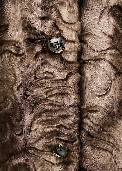 Textured faux-fur coat