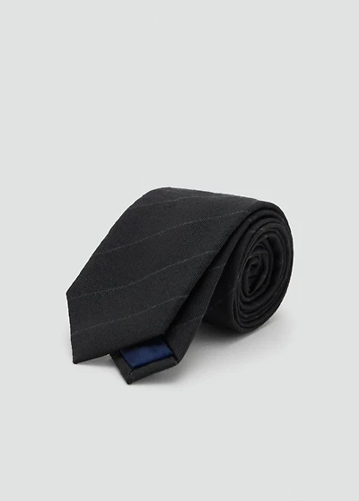 Striped wool-blend tie