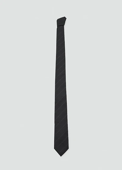 Striped wool-blend tie