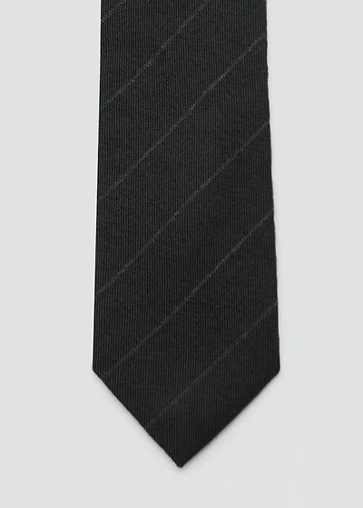 Striped wool-blend tie