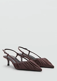 Ruched kitten-heel shoes