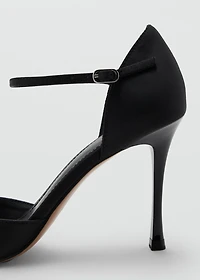 Satin high-heeled sandal