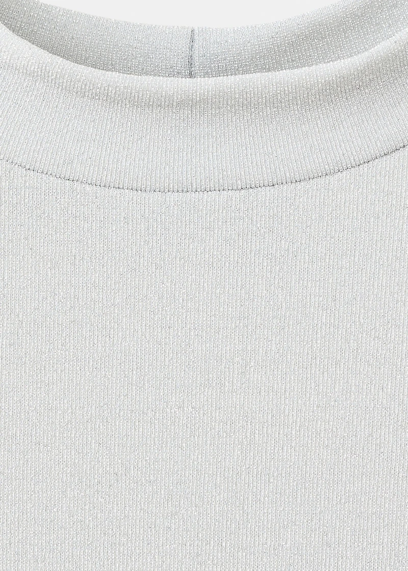 Lurex t-shirt with perkins neck