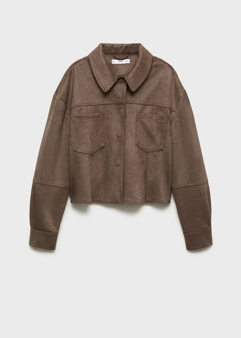 Faux-leather jacket with pockets