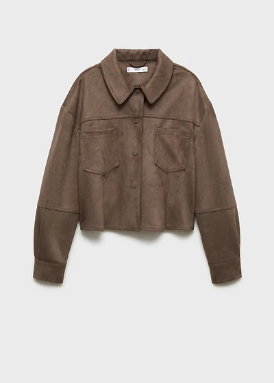 Faux-leather jacket with pockets