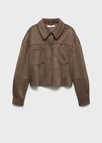 Faux-leather jacket with pockets