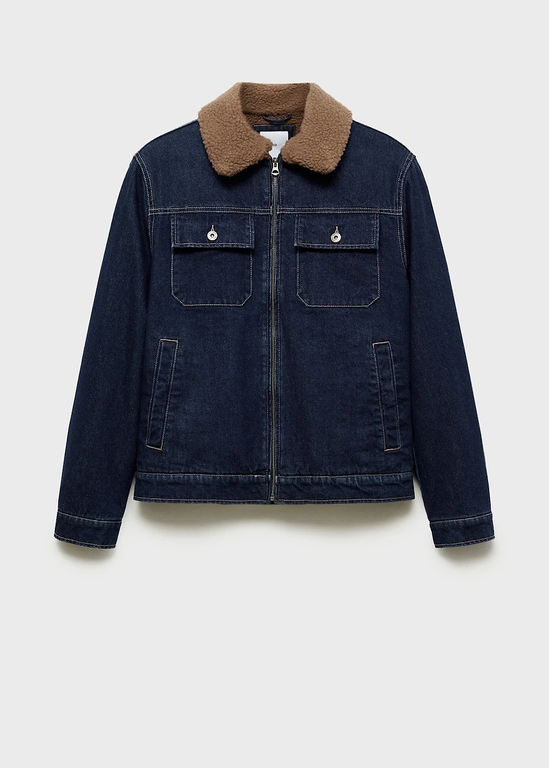 Denim jacket with shearling lining