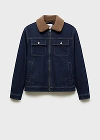 Denim jacket with shearling lining