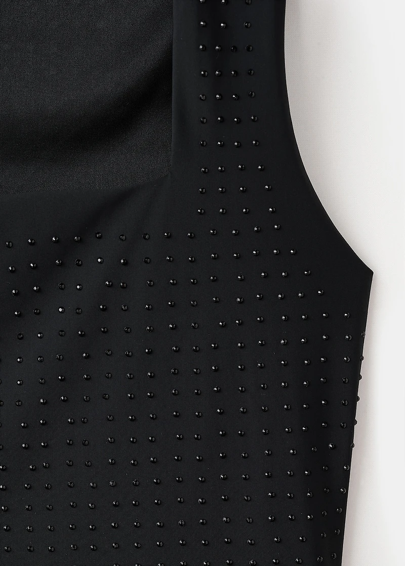 Strappy top with rhinestone detail