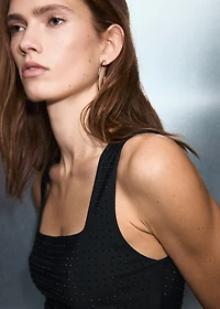 Strappy top with rhinestone detail