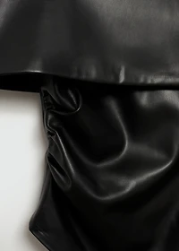 Off-the-shoulder faux-leather top