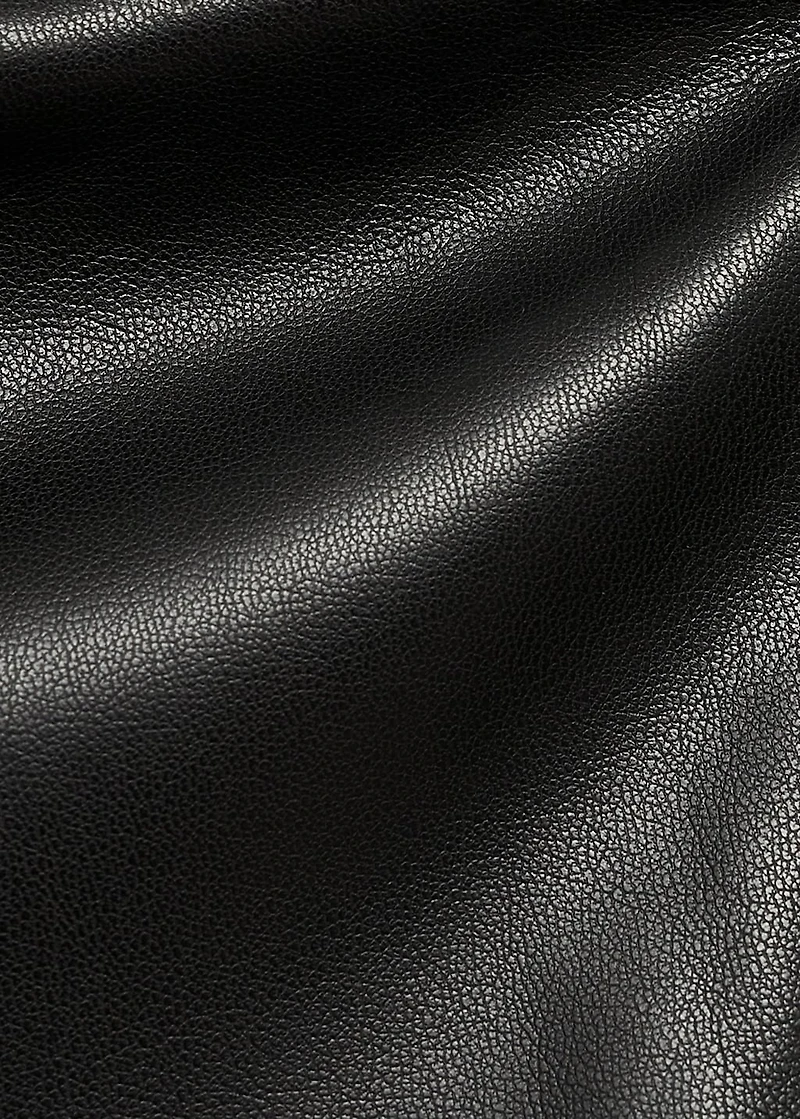 Off-the-shoulder faux-leather top