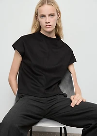 Faux-leather t-shirt