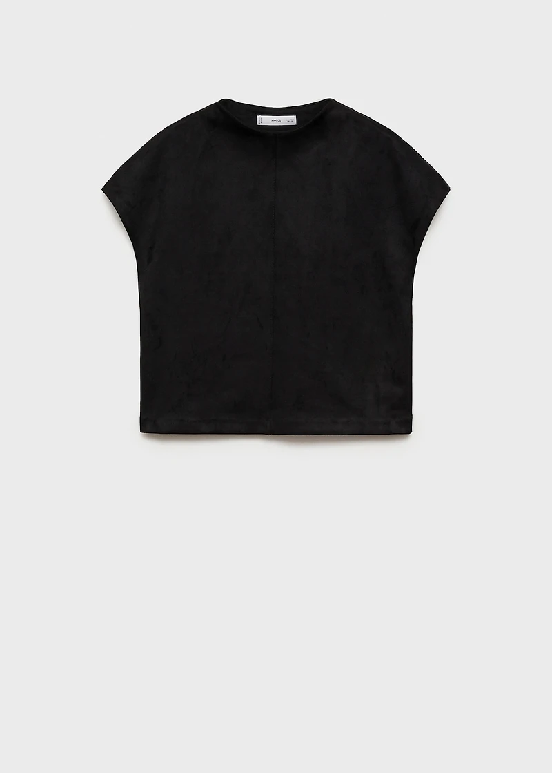 Faux-leather t-shirt