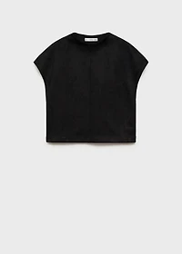 Faux-leather t-shirt