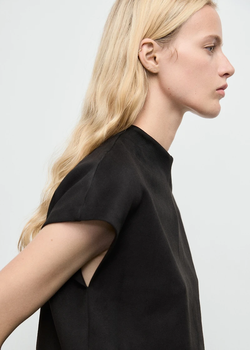 Faux-leather t-shirt