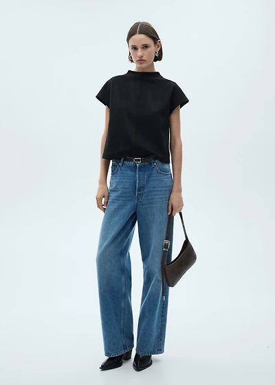 Faux-leather t-shirt