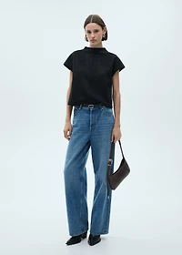 Faux-leather t-shirt