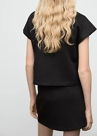 Faux-leather t-shirt