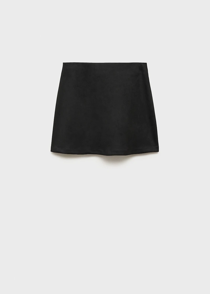 Faux-suede mini skirt