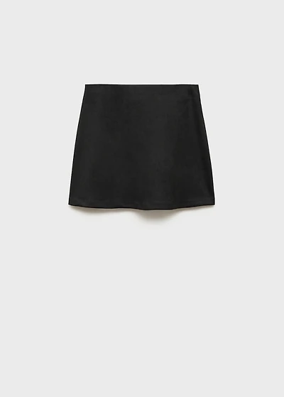 Faux-suede mini skirt
