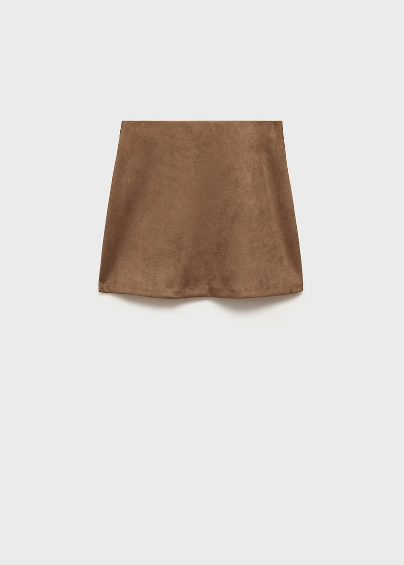 Faux-suede mini skirt