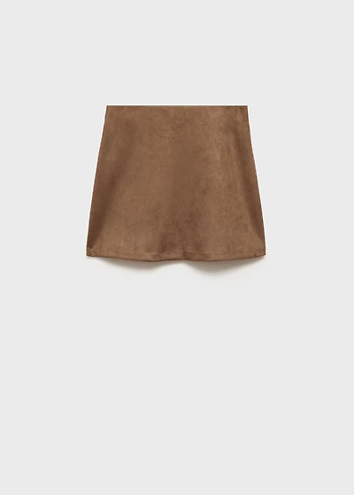 Faux-suede mini skirt