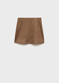 Faux-suede mini skirt