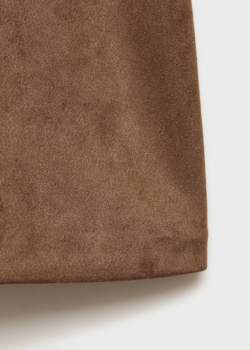 Faux-suede mini skirt