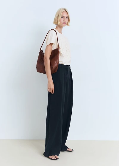 Crochet floral embroidered t-shirt