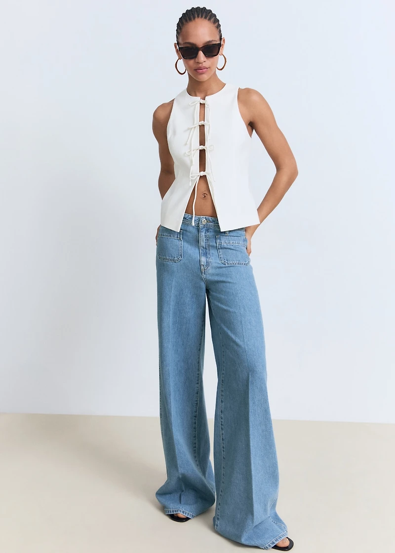 High-rise wide leg  jeans with pockets