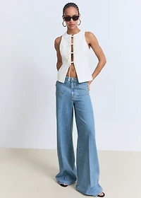 High-rise wide leg  jeans with pockets