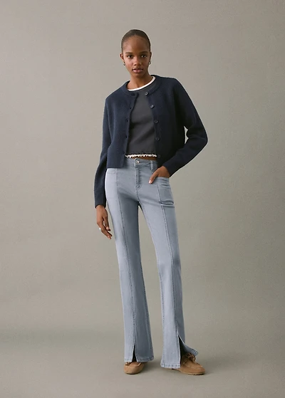 Flared jeans with opening