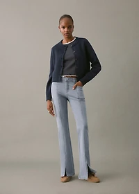 Flared jeans with opening