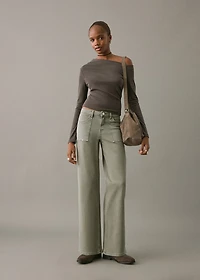 Studded culotte jeans