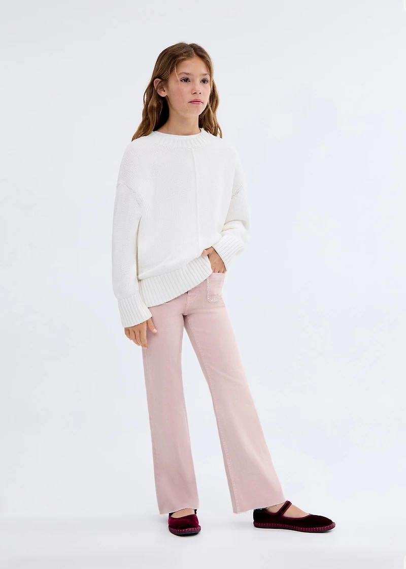 Flared jeans with studs