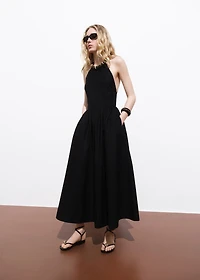 Halter dress with crossed back