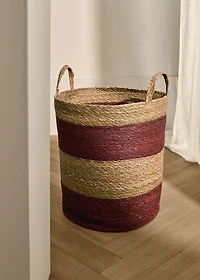 Round two-tone seagrass basket