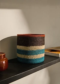 Small multi-coloured seagrass basket