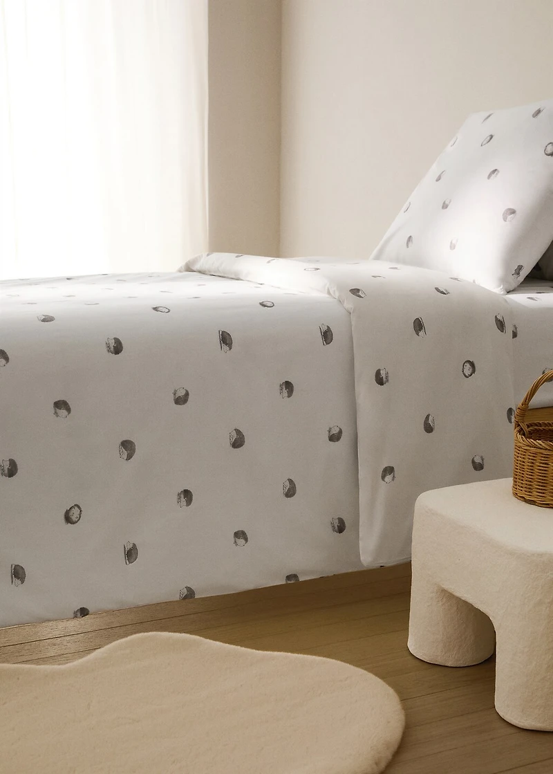 Cotton children's duvet cover with hedgehog print for 135/140 cm bed
