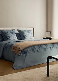 Percale cotton watercolour floral-print duvet cover for 135/140 cm bed